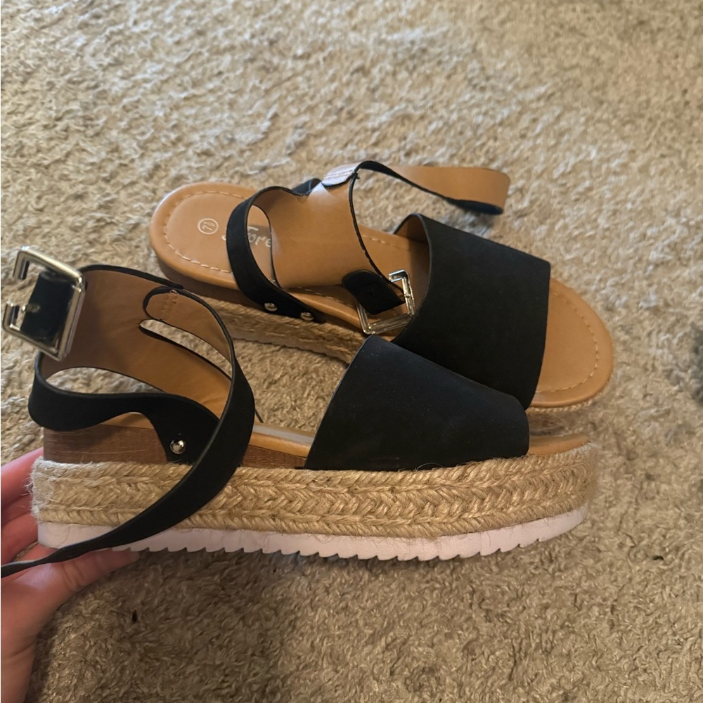 Black Espadrille Sandals
